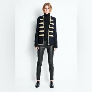 NWT Zadig and Voltaire Navy Military Wool Blazer, sz XS-S/36
